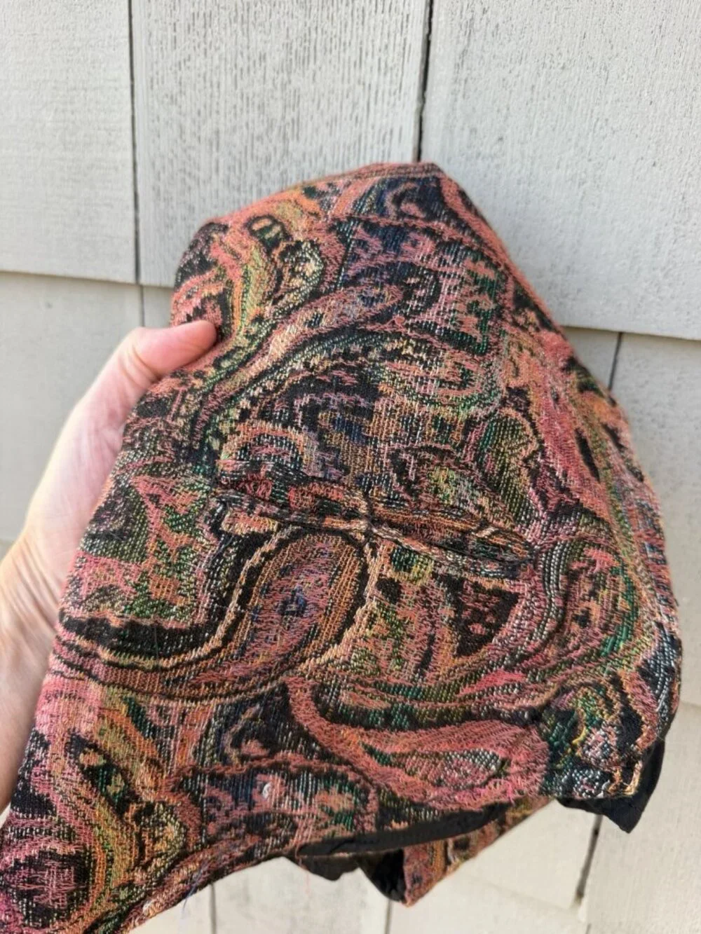 Vintage Paragraff tapestry paisley whimsigoth victorian steampunk BEATNIK vest L